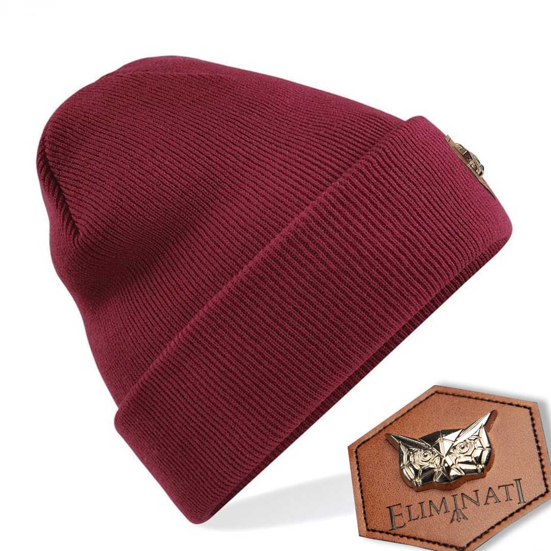 Beanie Classic Label - Burgundy - vegan