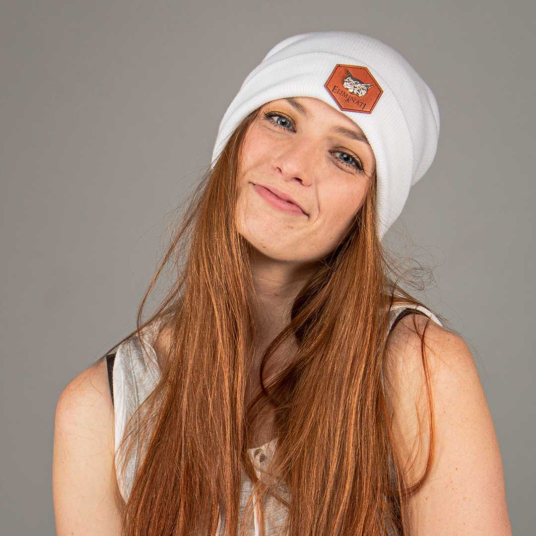 Beanie Classic Label - White - vegan