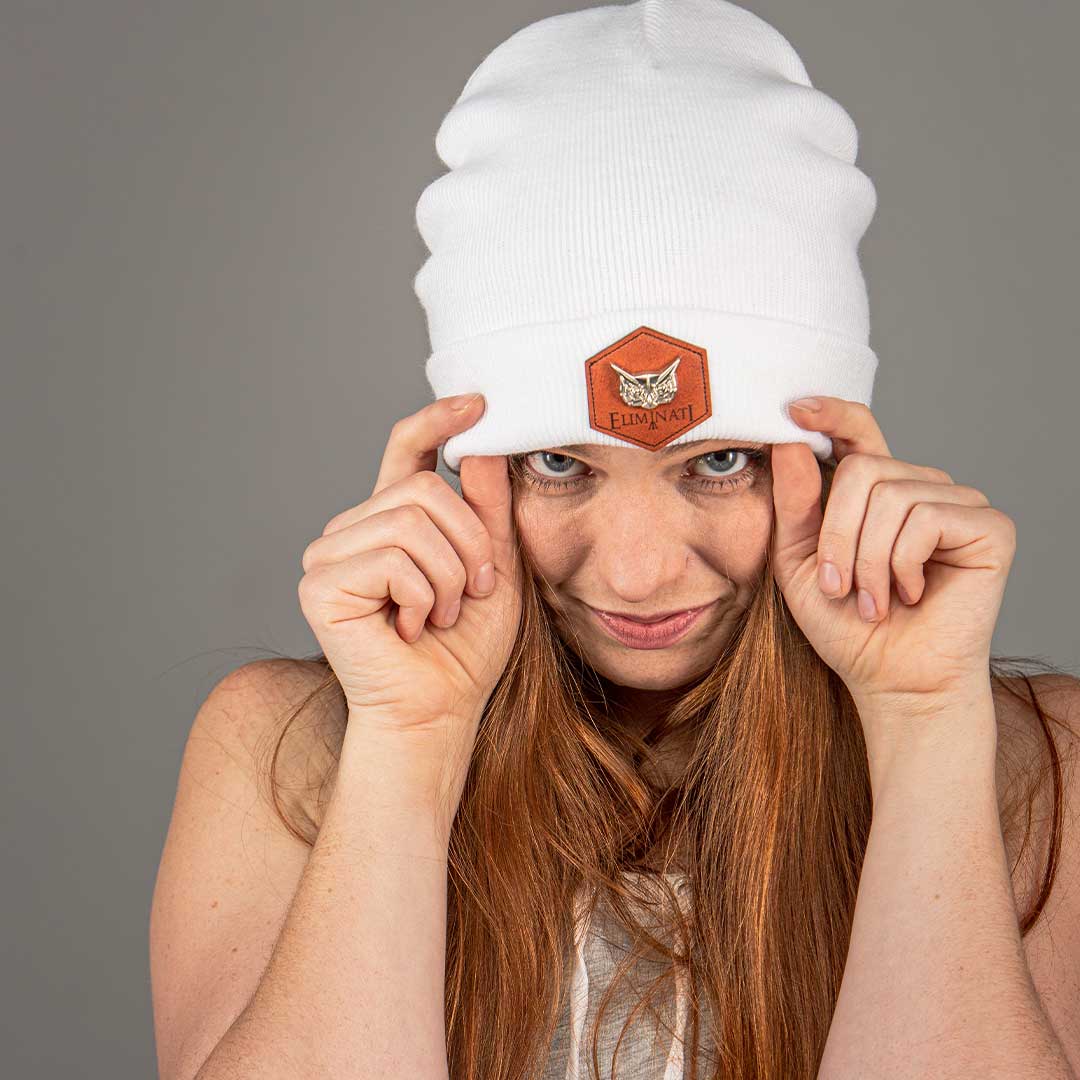 Beanie Classic Label - White - vegan