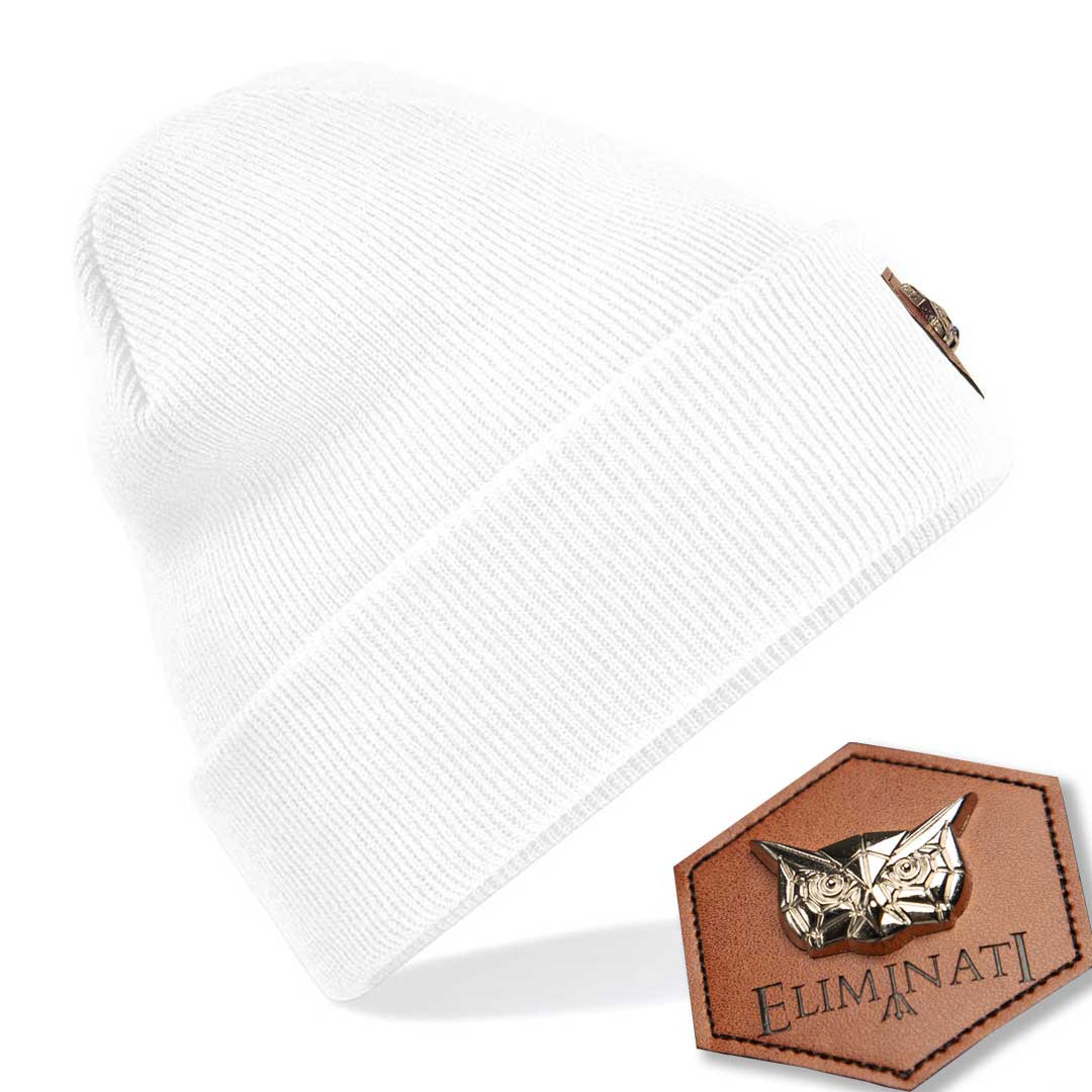 Beanie Classic Label - White - vegan